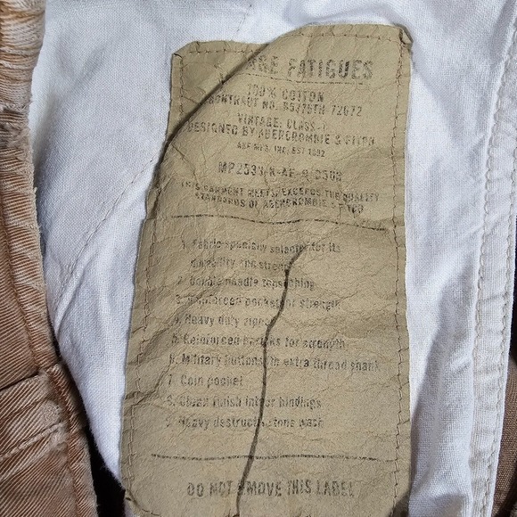 Abercrombie Fitch Cargo Shorts Mens 30 Brown Tan Vintage Fatigues Paratroopers‎ - Picture 10 of 16